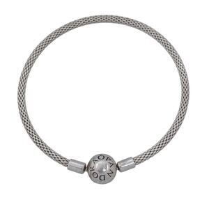 Vintage Pandora Sterling Silver 925 Mesh Round Clasp Bangle 6.5"